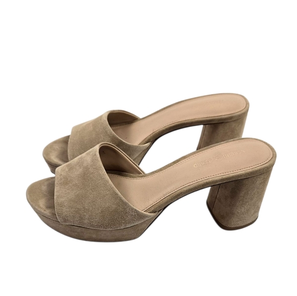 Veronica Beard Tan Suede Mules Open Toe - Picture 2 of 13
